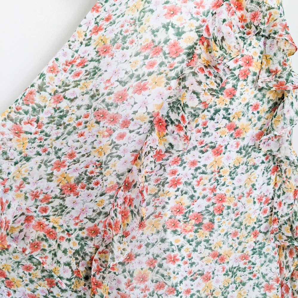 💠LAST 1💠NWT Storia Floral Ruffled Midi Dress - Picture 3 of 5